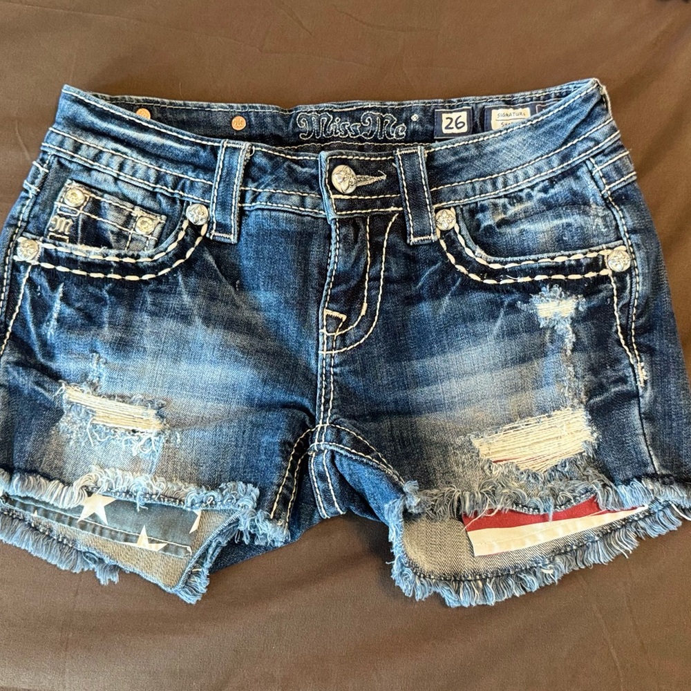 Miss Me Flag Shorts 26